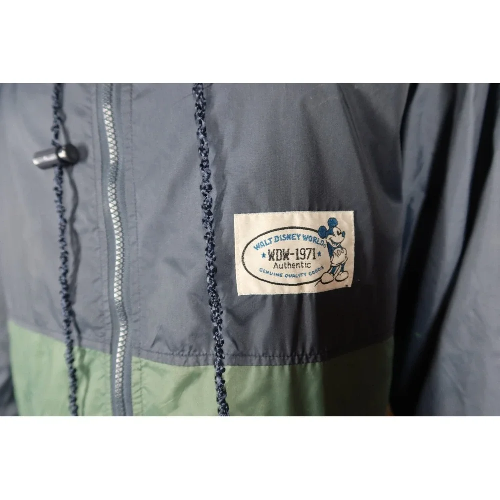 Disney World WDW Windbreaker Jacket Size S Est. 1971‎ Mickey Mouse Blue/Green
